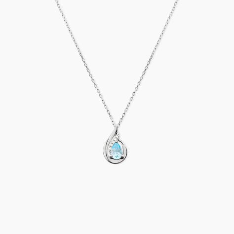 Collier Daen Or Blanc Topaze Oxyde - Colliers avec pierres Femme | Marc Orian