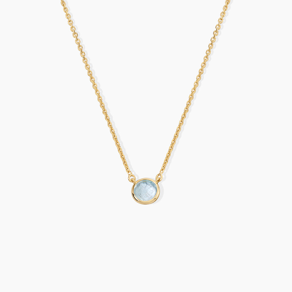 Collier Arenale Argent Dor&eacute; A L'Or 750/1000 Topaze - Colliers avec pierres Femme | Marc Orian