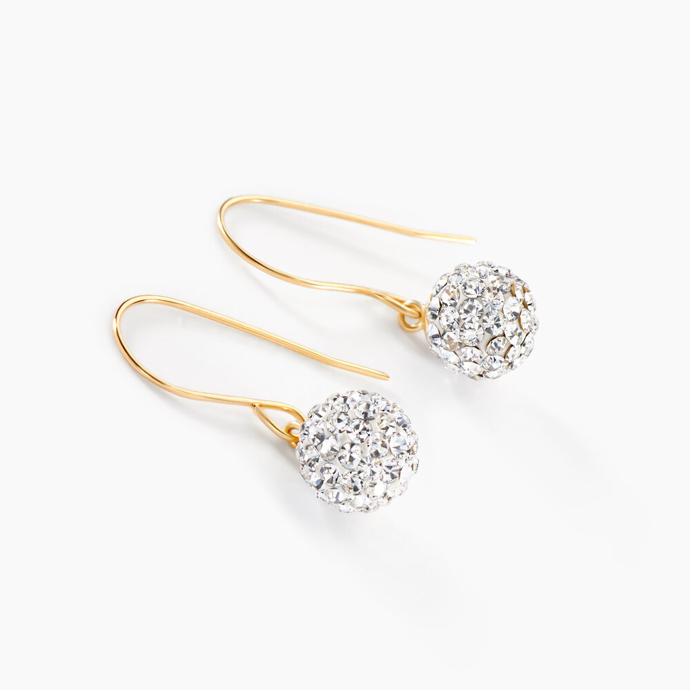 Boucles D'oreilles Pendantes Or Jaune Fidelia Cristal - Pendantes Femme | Marc Orian