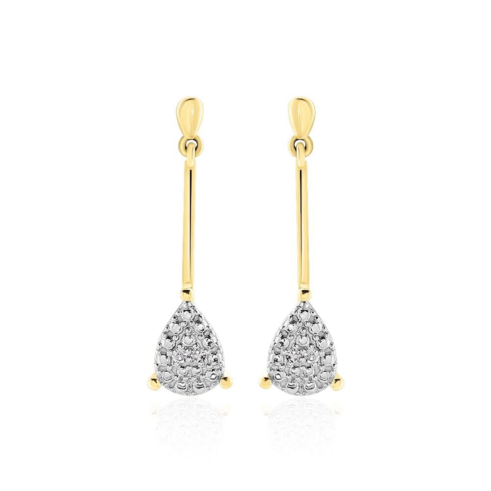 Boucles D'oreilles Pendantes Pear C Or Jaune Diamant - Pendantes Femme | Marc Orian