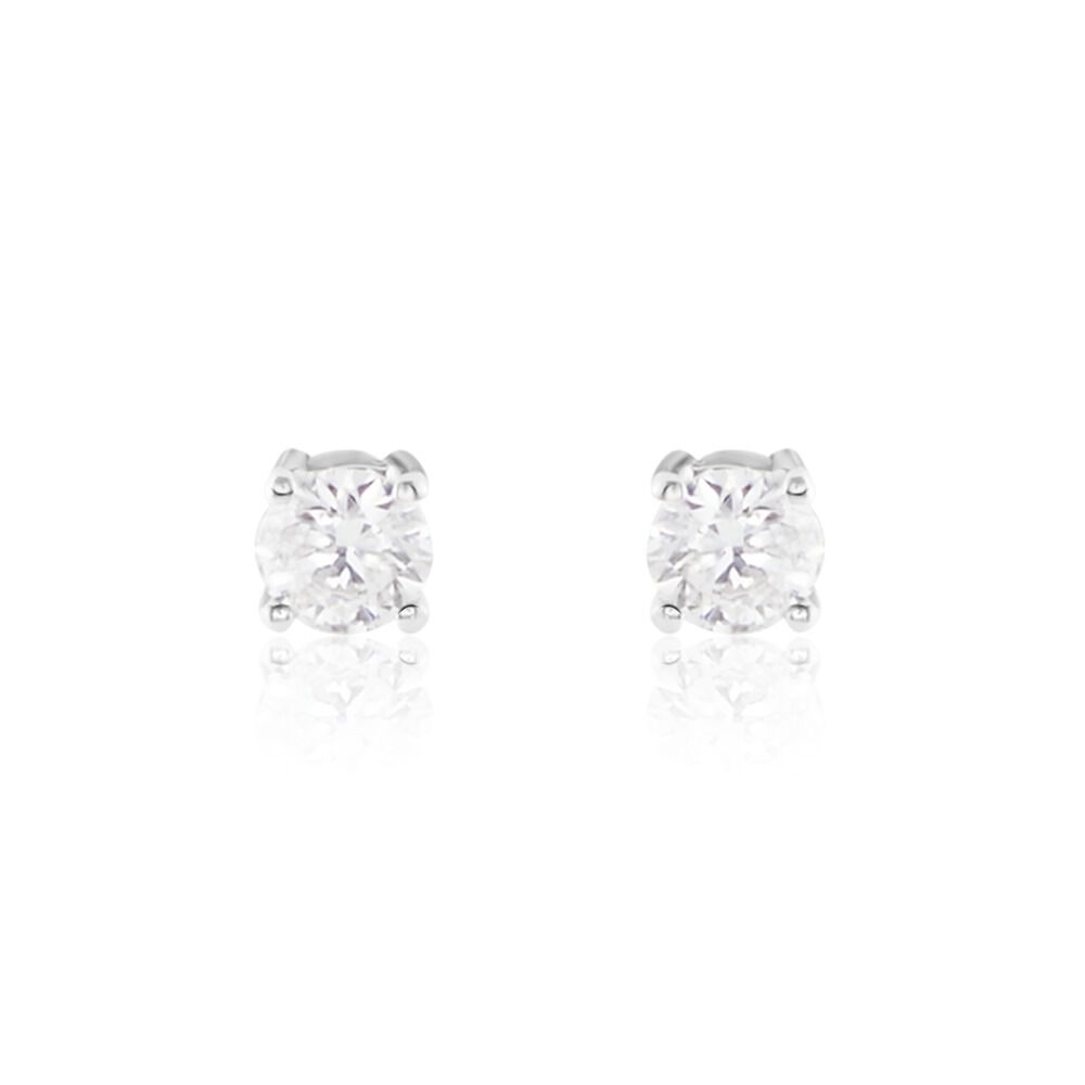 Boucles D'oreilles Puces Or Blanc Victoria Diamants - Puces Femme | Marc Orian