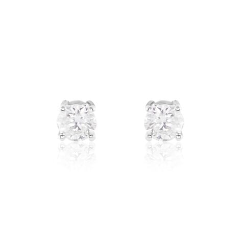 Boucles D'oreilles Puces Or Blanc Victoria Diamants - Puces Femme | Marc Orian