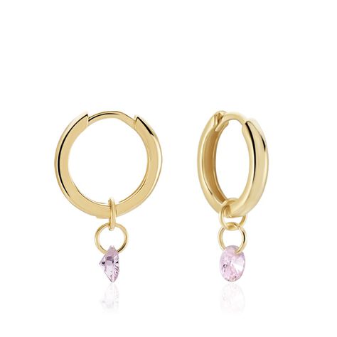 Créoles Plaqué Or Pauw Pampilles Oxydes De Zirconium - Boucles d'oreilles Créoles Femme | Marc Orian