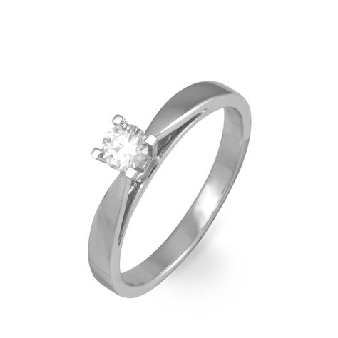 Bague Solitaire Loren Or Blanc Diamant - Solitaires Femme | Marc Orian
