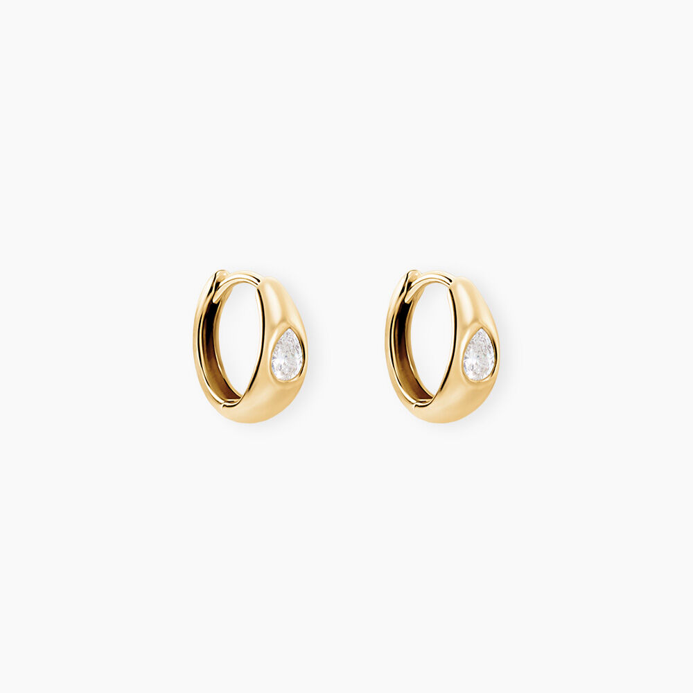Cr&eacute;oles Ethelle Argent Dor&eacute; A L'Or 750/1000 Oxyde De Zirconium - Cr&eacute;oles Femme | Marc Orian