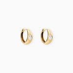 Cr&eacute;oles Ethelle Argent Dor&eacute; A L'Or 750/1000 Oxyde De Zirconium - Cr&eacute;oles Femme | Marc Orian
