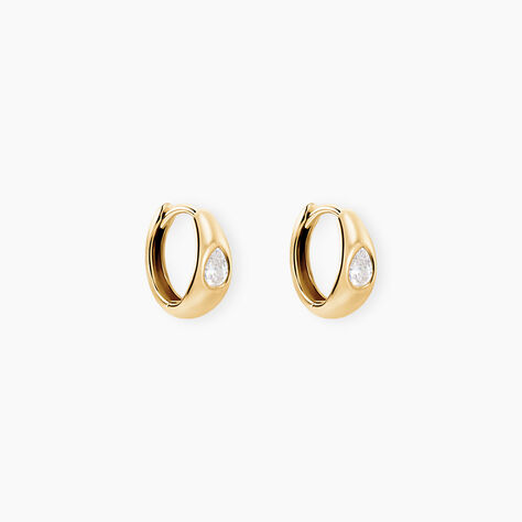 Cr&eacute;oles Ethelle Argent Dor&eacute; A L'Or 750/1000 Oxyde De Zirconium - Cr&eacute;oles Femme | Marc Orian