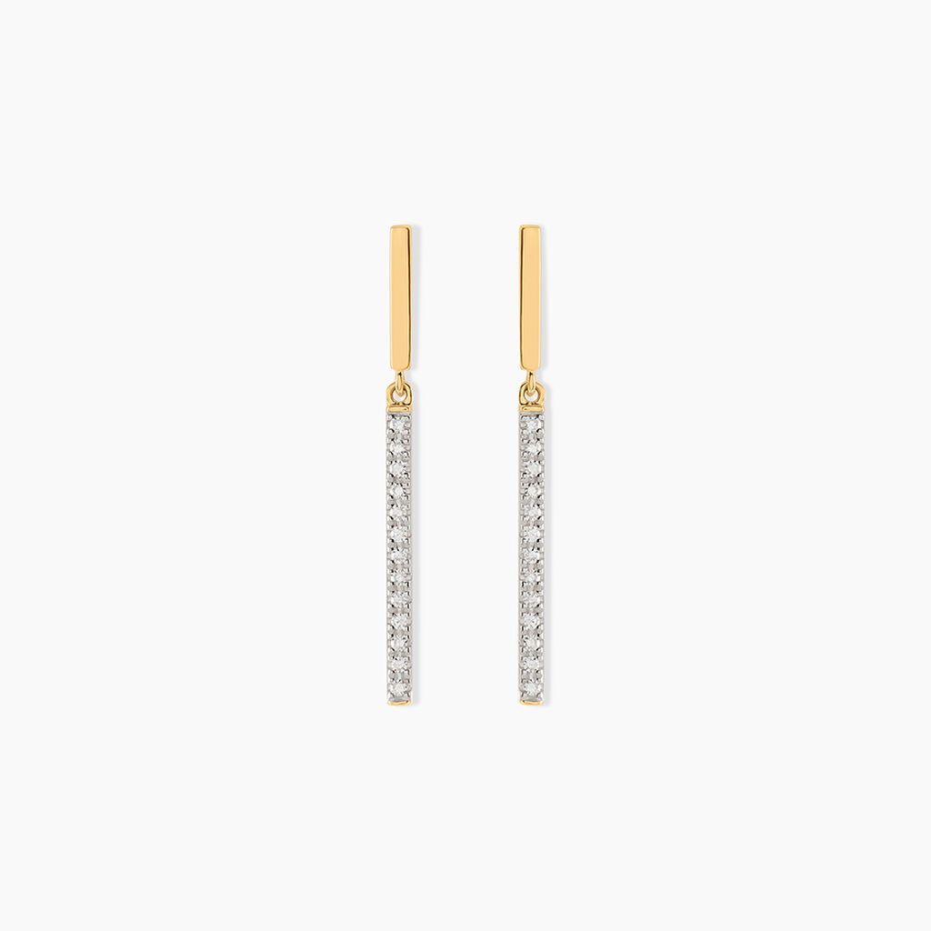 Boucles D'oreilles Pendantes Alayna Or Jaune Diamant - Pendantes Femme | Marc Orian