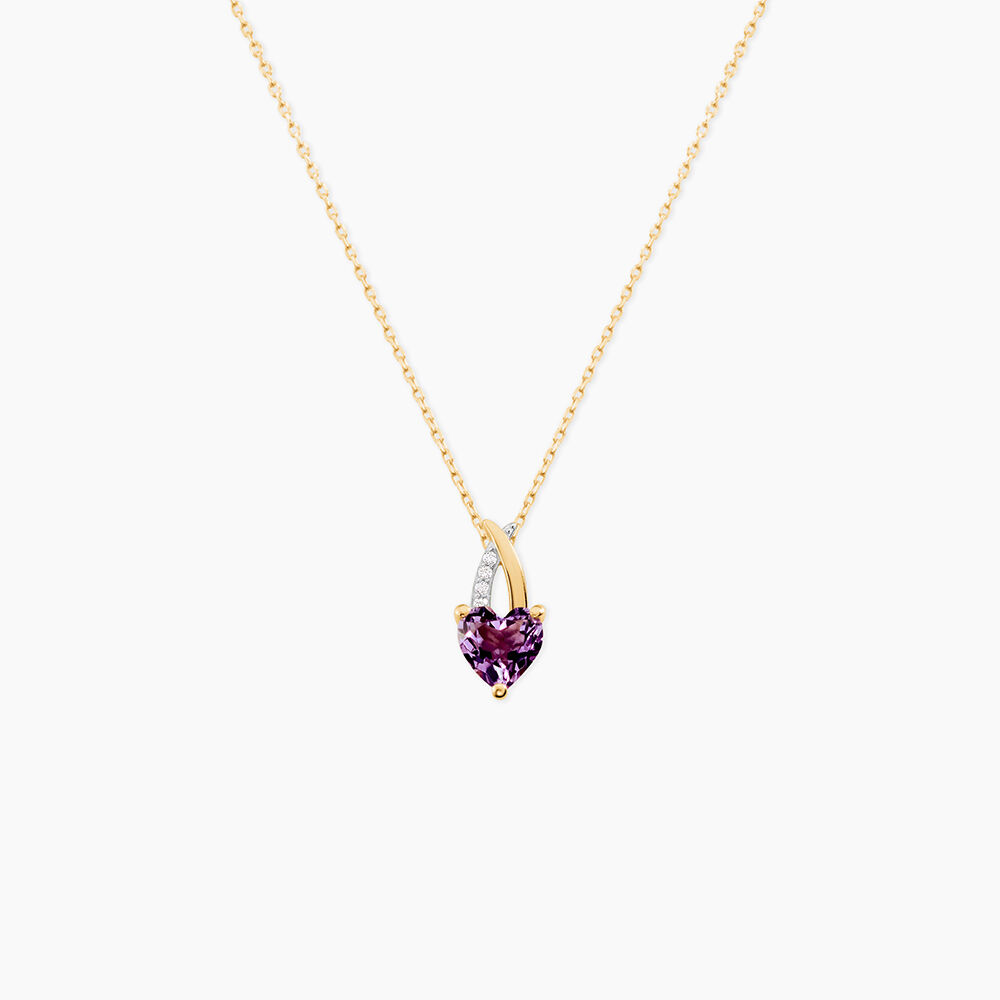 Collier Bertille Or Jaune Amethyste Et Oxyde De Zirconium - Colliers avec pierres Femme | Marc Orian
