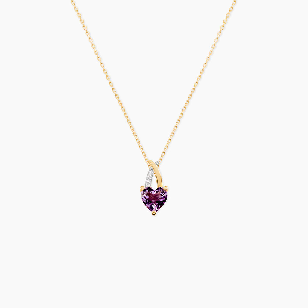 Collier Bertille Or Jaune Amethyste Et Oxyde De Zirconium - Colliers avec pierres Femme | Marc Orian