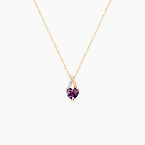 Collier Bertille Or Jaune Amethyste Et Oxyde De Zirconium - Colliers avec pierres Femme | Marc Orian