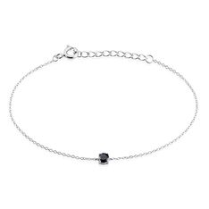 Bracelet Lylwenn Argent Blanc Oxyde De Zirconium Noir - Bracelets chaînes Femme | Marc Orian