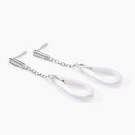Boucles D'oreilles Pendantes Peer Argent Blanc Oxyde De Zirconium - Pendantes Femme | Marc Orian