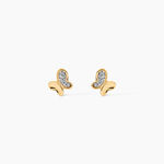 Boucles D'oreilles Puces Ilham Papillon Or Jaune Oxyde De Zirconium - Puces Femme | Marc Orian