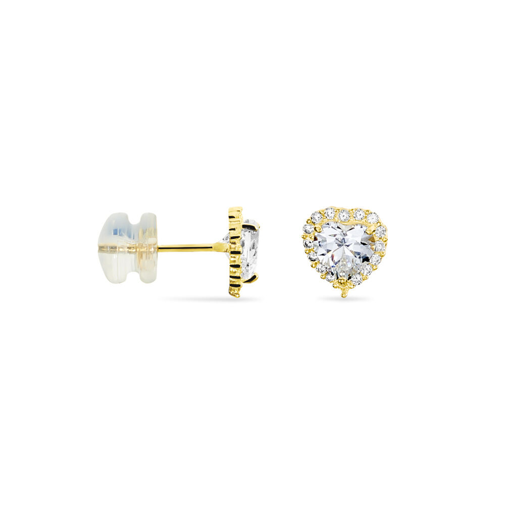 Boucles D'oreilles Puces Aymane Or Jaune Oxyde De Zirconium - Puces Famille | Marc Orian