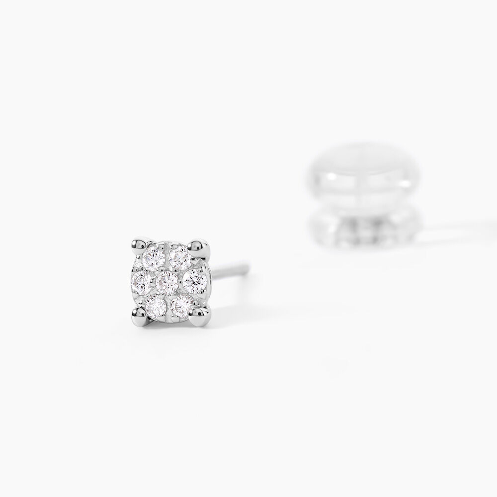 Boucles D'oreilles Puces Kate Or Blanc Diamant - Boucles d'oreilles mariage Femme | Marc Orian