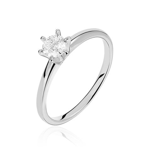 Bague Solitaire Ibtisem Or Blanc Diamant - Bagues Solitaire Femme | Marc Orian