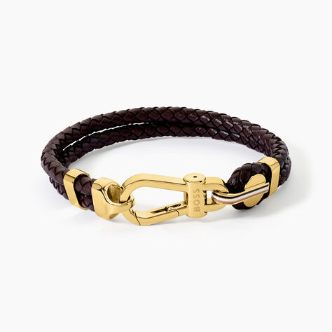 Bracelet Boss Ares Prime Cuir De Veau Marron - Bracelets cuir Homme | Marc Orian