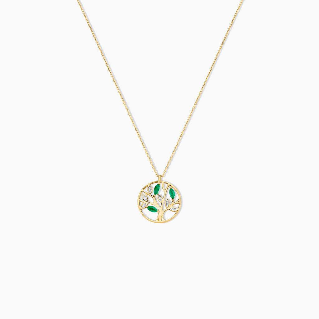 Collier Elsebein Or Jaune Emeraude - Colliers avec pierres Femme | Marc Orian