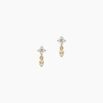 Boucles D'Oreilles Pendantes Jona Argent Dor&eacute; A L'Or 750/1000 Topaze Oxyde De Zirconium - Pendantes Femme | Marc Orian
