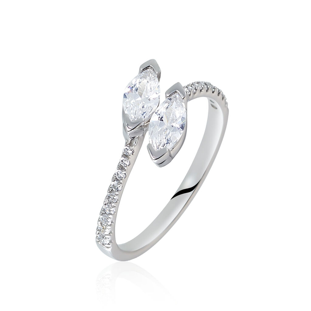 Bague Nevarte Argent Blanc Oxyde De Zirconium - Bagues avec pierre Femme | Marc Orian