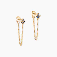 Boucles D'oreilles Pendantes Erma Plaqué Or Doré Oxyde De Zirconium