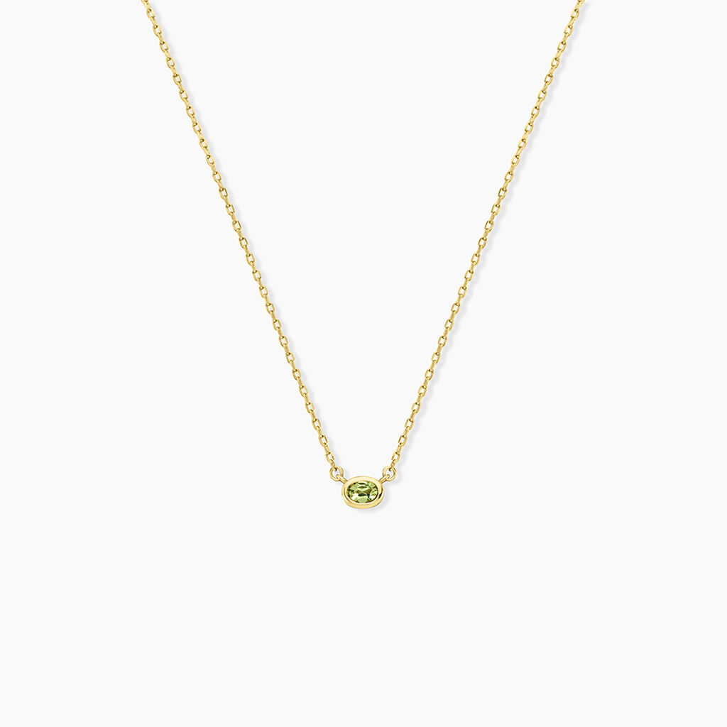 Collier Poem Argent Jaune P&eacute;ridot - Colliers avec pierres Femme | Marc Orian