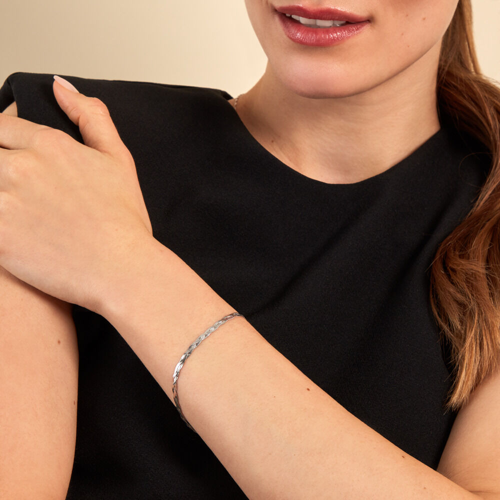 Bracelet Tissia Argent Blanc - Bracelets Tressés Femme | Marc Orian