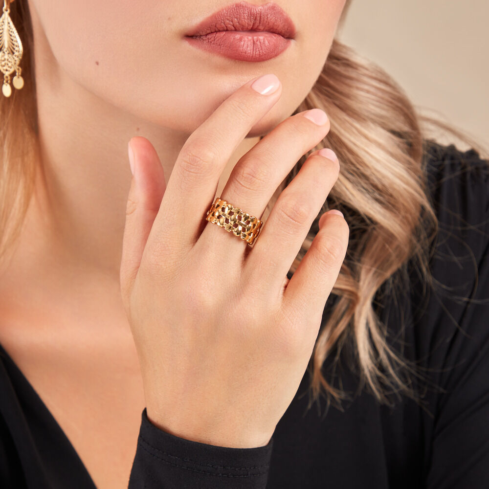 Bague Pasadena Acier Jaune - Bagues dorées Femme | Marc Orian