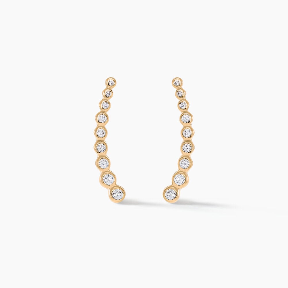 Boucles D'oreilles Grimpantes Plaqu&eacute; Or Jaune Nazeli Oxyde - Piercings d'oreilles Femme | Marc Orian