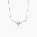 Collier Marlene Or Blanc Topaze Et Oxyde De Zirconium - Colliers avec pierres Femme | Marc Orian