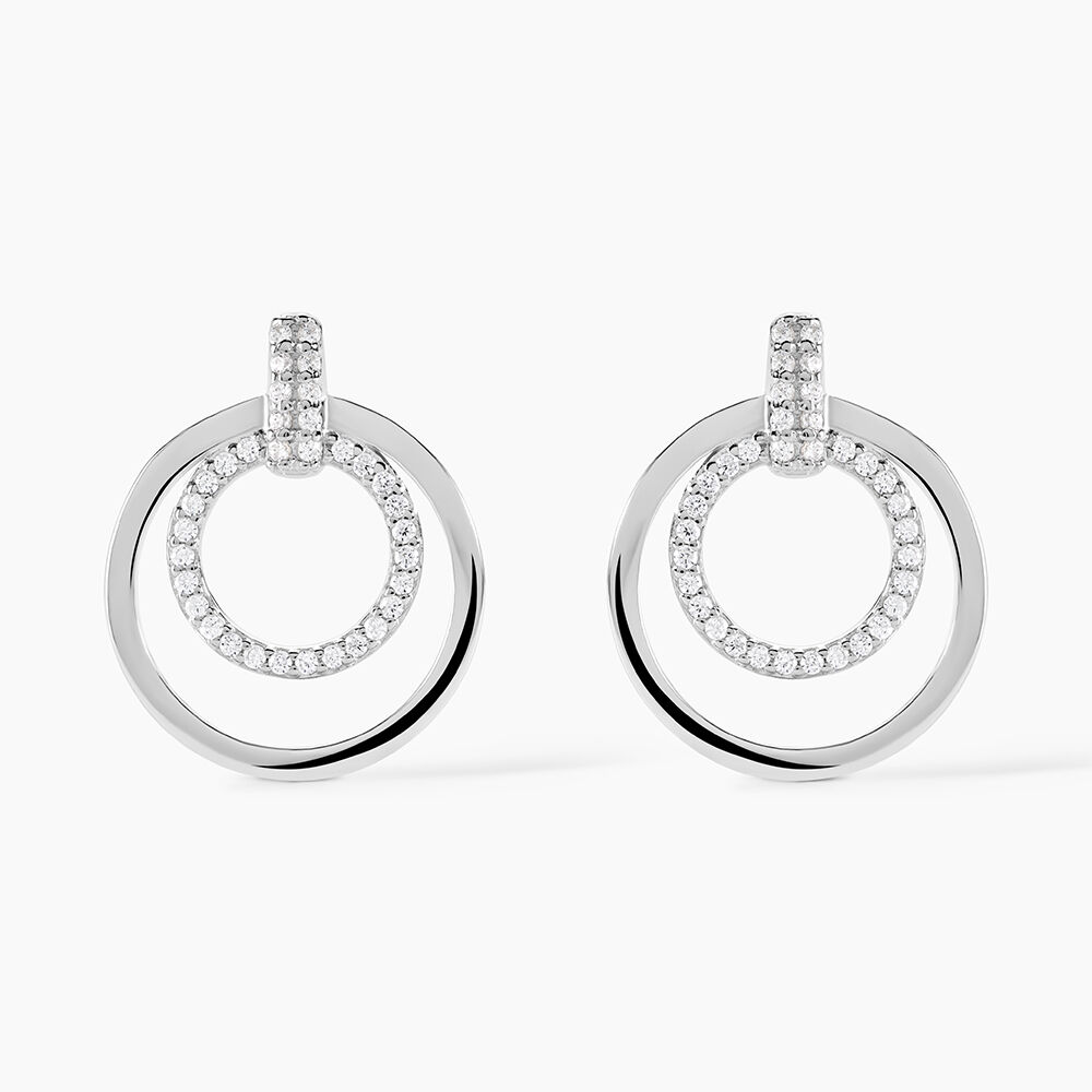Boucles D'oreilles Pendantes Silvana Argent Blanc Oxyde De Zirconium - Pendantes Femme | Marc Orian