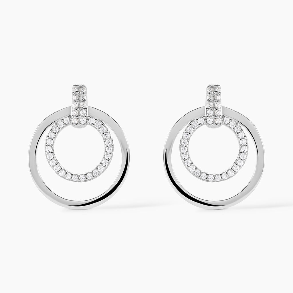Boucles D'oreilles Pendantes Silvana Argent Blanc Oxyde De Zirconium - Pendantes Femme | Marc Orian