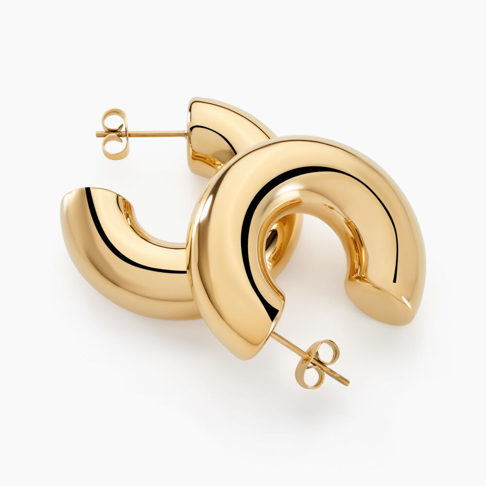 Cr&eacute;oles Letty Acier Jaune Sans Pierre - Cr&eacute;oles Femme | Marc Orian