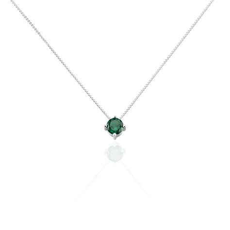 Collier Dwight Argent Blanc Oxyde De Zirconium Vert - Colliers Femme | Marc Orian