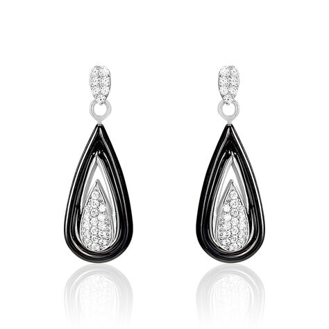 Boucles D'oreilles Pendantes Marina Cera Argent  Céramique Et Oxyde - Pendantes Femme | Marc Orian