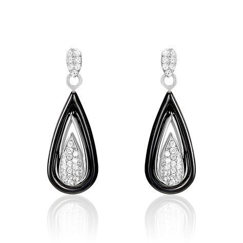 Boucles D'oreilles Pendantes Marina Cera Argent  Céramique Et Oxyde - Boucles d'oreilles Pendantes Femme | Marc Orian