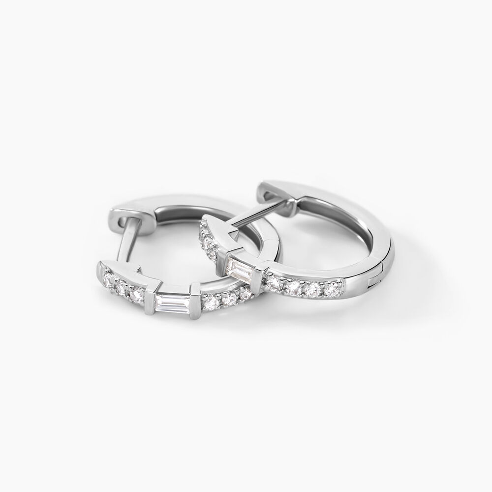 Créoles Lyncee Argent Blanc Diamant Synthétique - Créoles Femme | Marc Orian
