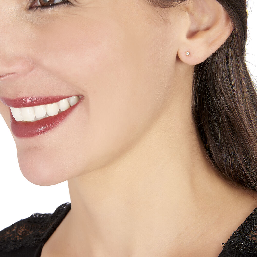 Boucles D'oreilles Puces Victoria Or Jaune Diamant - Puces Femme | Marc Orian