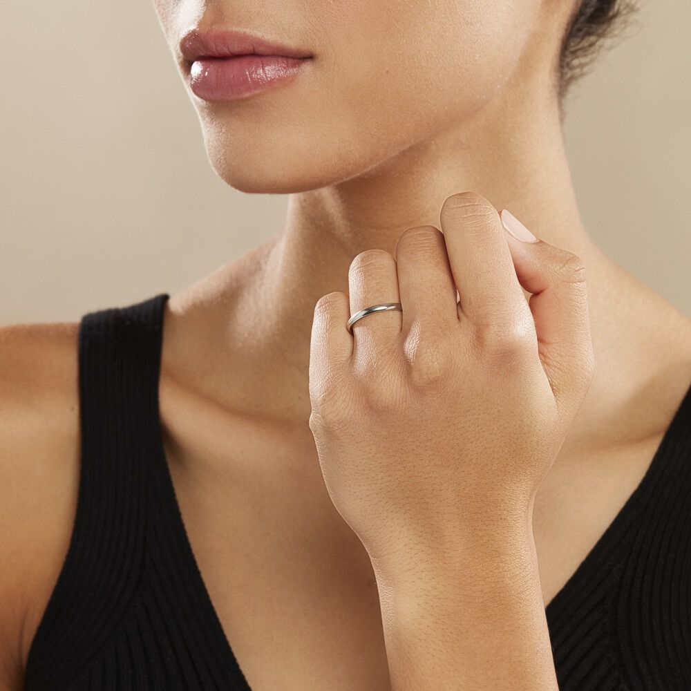 Aphroditia Demi Jonc Bombe Trouwring Wit Platina - Alliances duo Unisex | Marc Orian