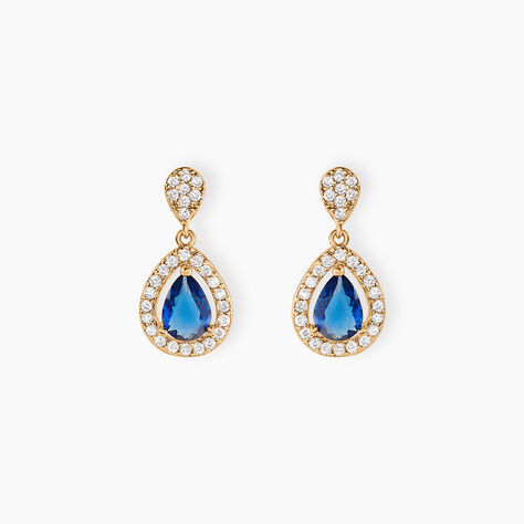 Boucles D'oreilles Pendantes Brigita Plaqué Or Pierre De Synthese - Pendantes Femme | Marc Orian