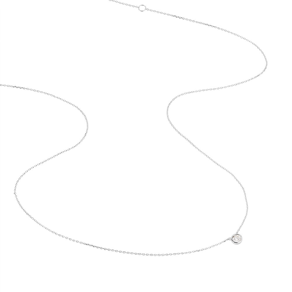 Collier Ofelia Or Blanc Diamant - Colliers solitaires Femme | Marc Orian
