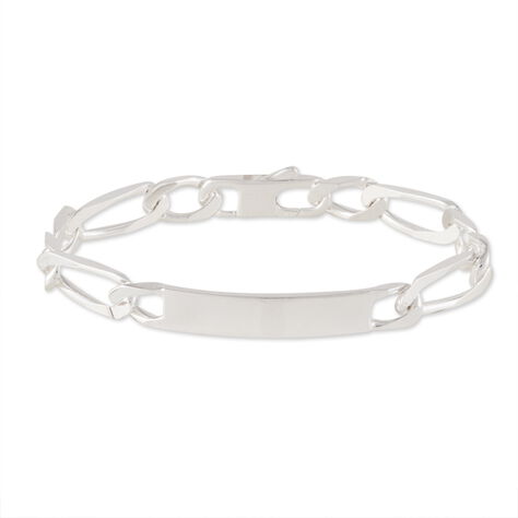 Bracelet Identité Vila Maille Alternee 1/2 Argent Blanc - Gourmettes Homme | Marc Orian