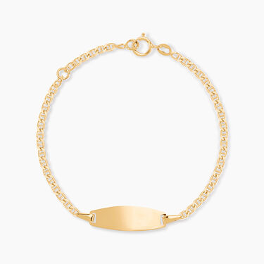 Bracelet Identit&eacute; Fanelia Maille Marine Or Jaune