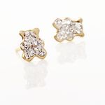 Boucles D'oreilles Puces Emerica Ours 0 Or Jaune Strass - Puces Enfant | Marc Orian