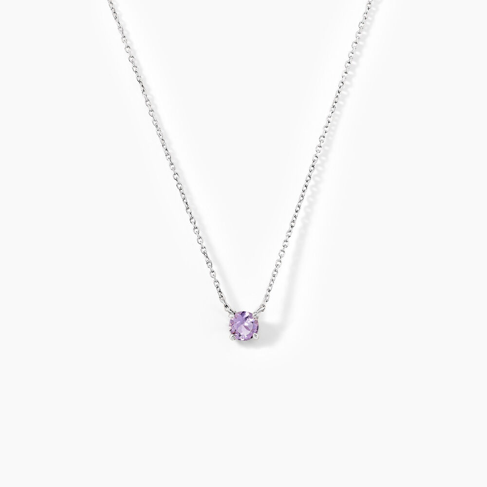 Collier Clair Or Blanc Amethyste - Colliers avec pierres Femme | Marc Orian