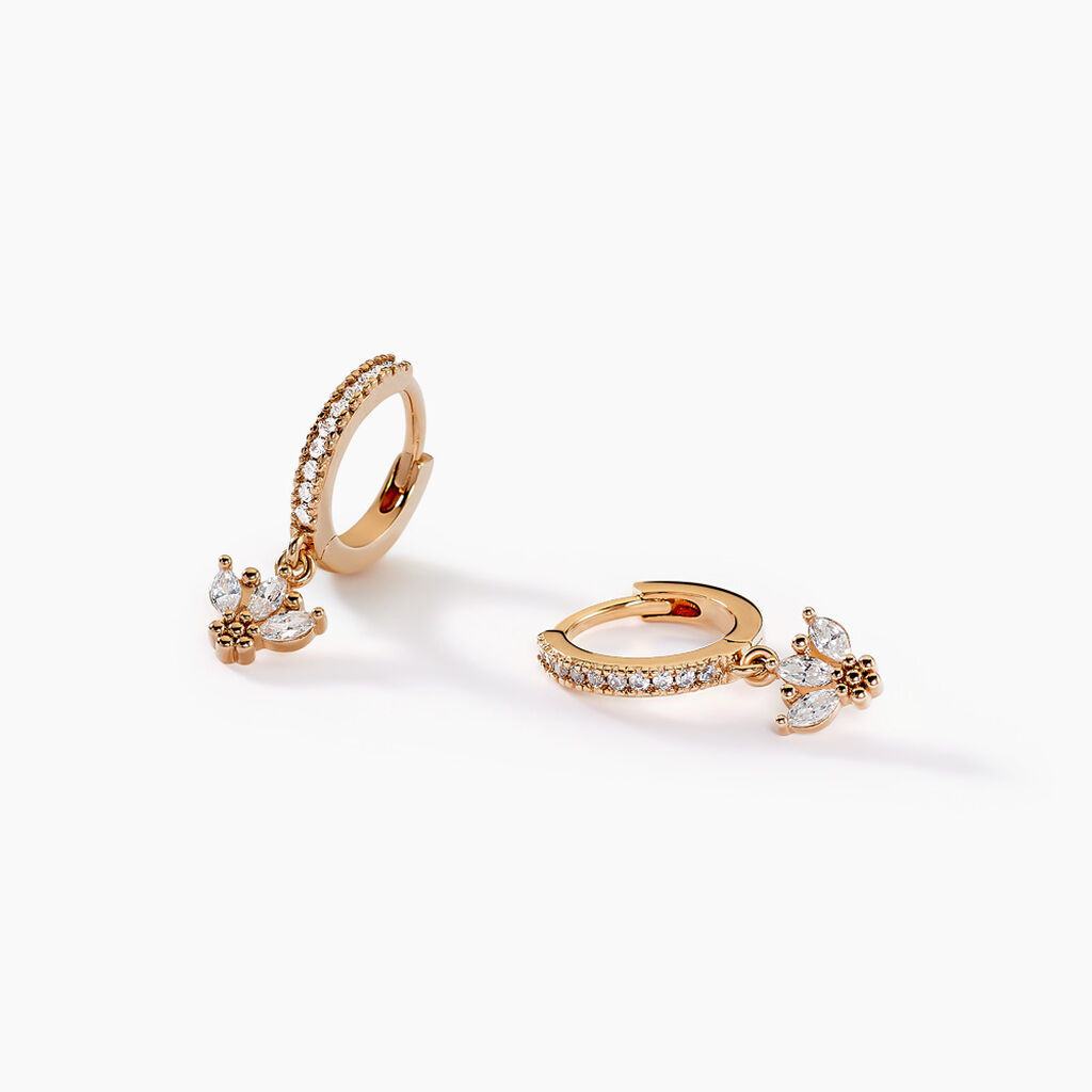 Cr&eacute;oles Coria Plaqu&eacute; Or Dor&eacute; Oxyde De Zirconium - Boucles d'oreilles pampille Femme | Marc Orian