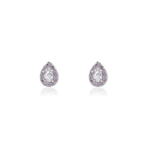 Boucles D'oreilles Puces Argent Blanc Tania Oxydes De Zirconium - Puces Femme | Marc Orian