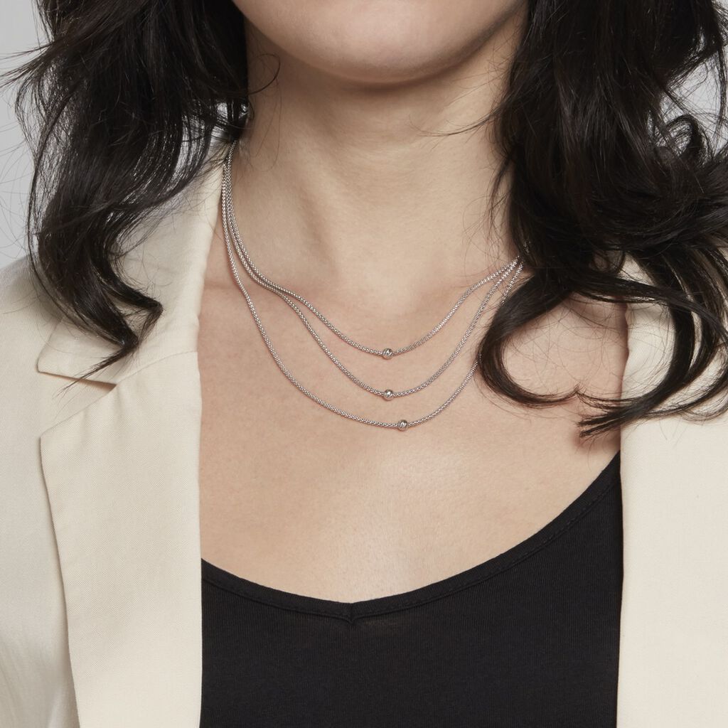 Collier Sabbah Argent Blanc - Colliers Femme | Marc Orian