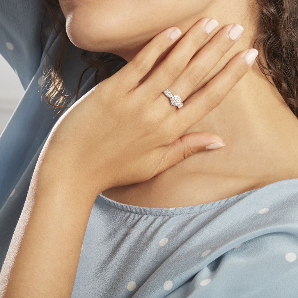 Bague Chouvia Or Blanc Diamant Synthétique - Bagues fiançailles Femme | Marc Orian